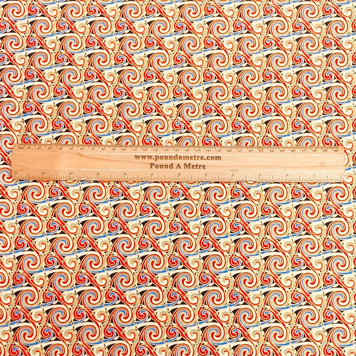 Pound A Metre Per Metre Beautiful Designer Printed Cotton- 45" Wide (Red)