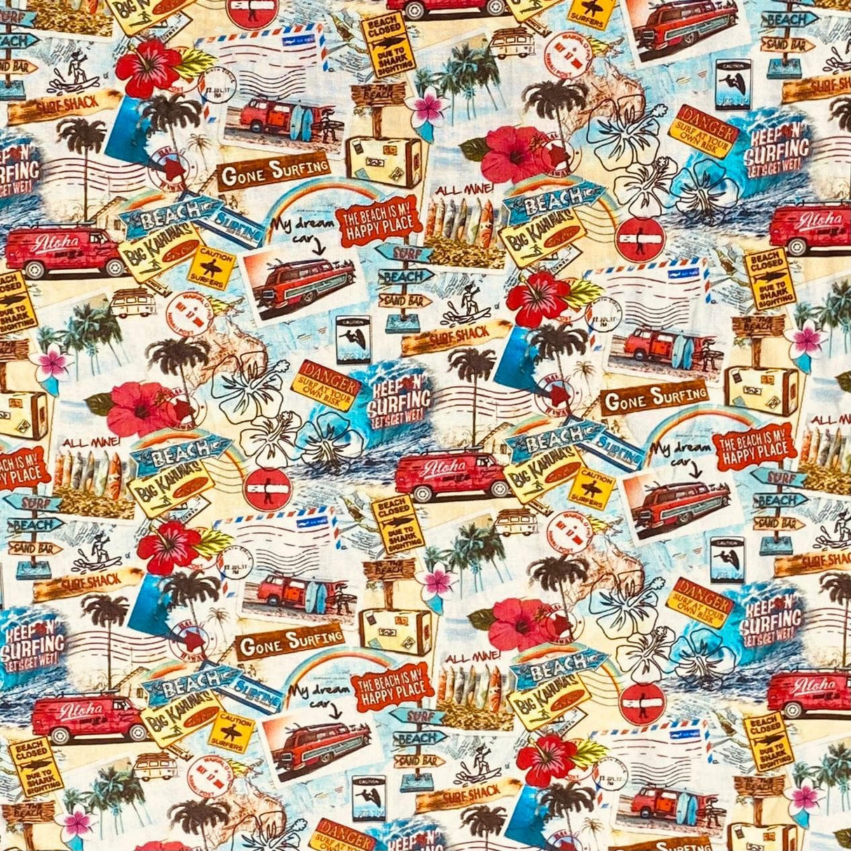 Pound A Metre Per Metre Per Metre Beautiful Digitally Printed 100% Cotton- 45" Wide (Beach)