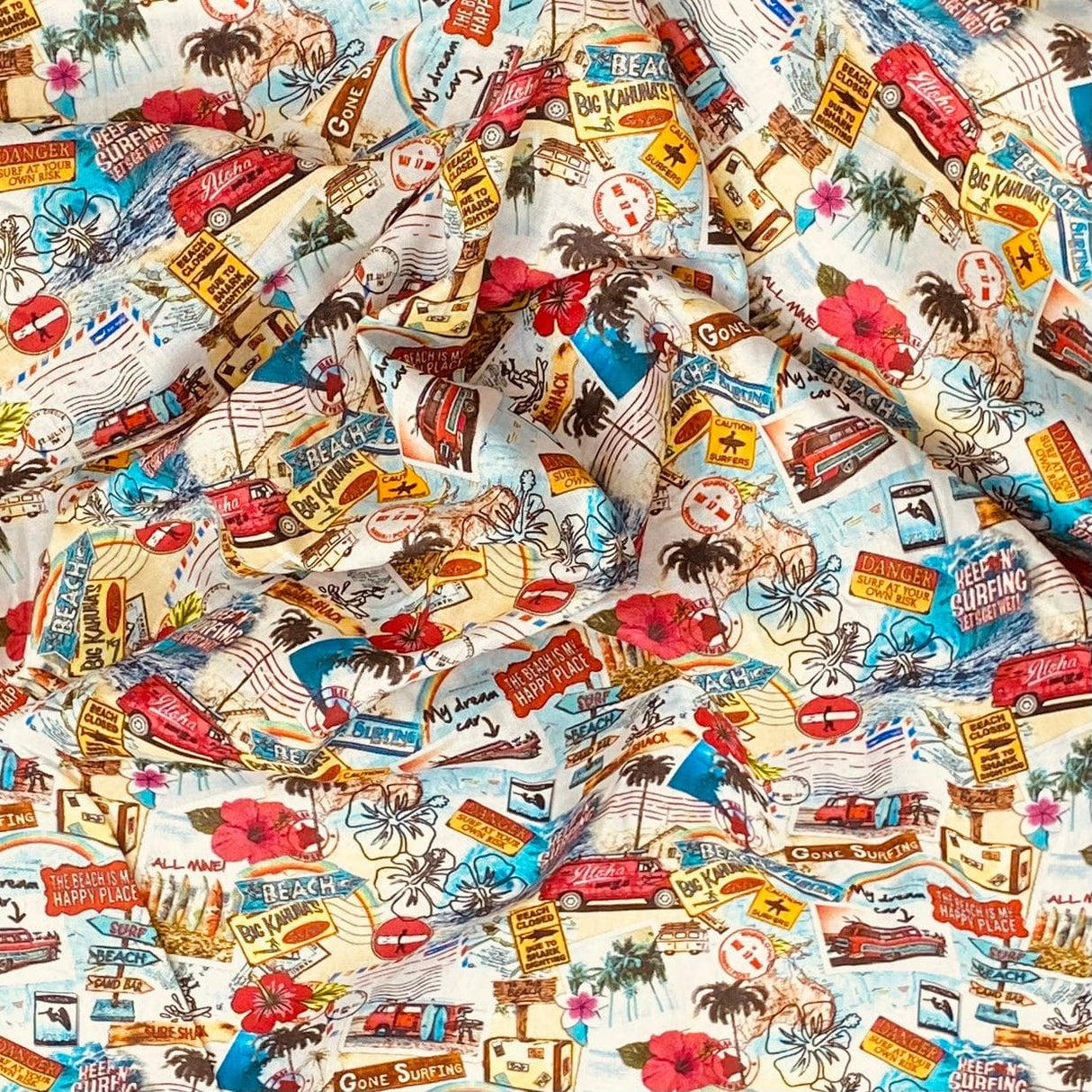 Pound A Metre Per Metre Per Metre Beautiful Digitally Printed 100% Cotton- 45" Wide (Beach)