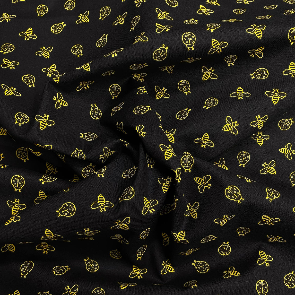 Pound A Metre Per Metre Per Metre Beautiful Digitally Printed 100% Cotton- 45" Wide (Bumblebee)