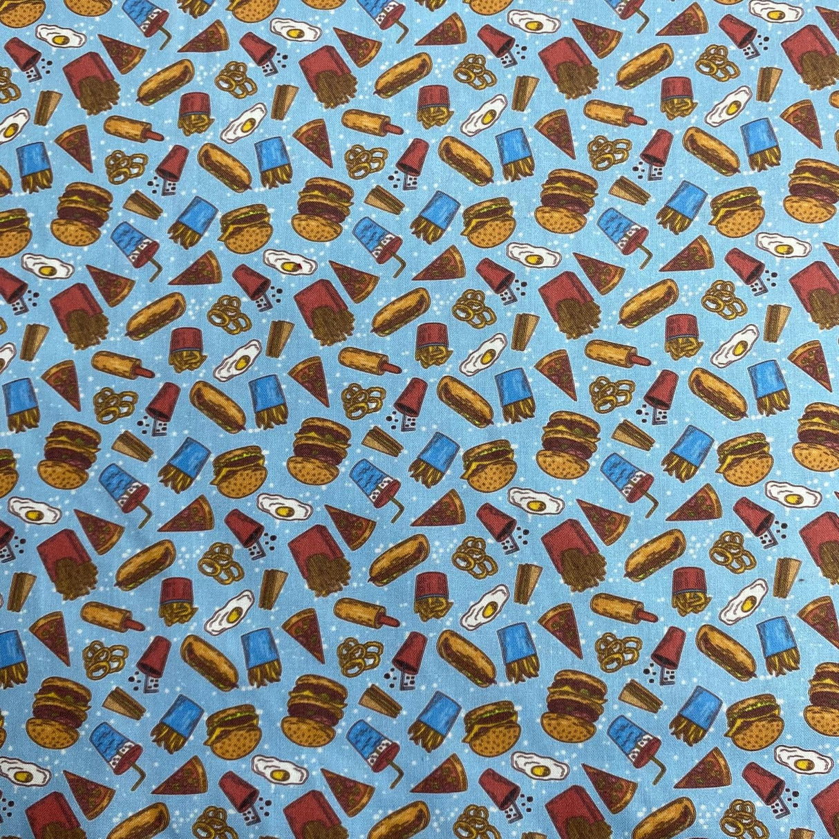 Pound A Metre Per Metre Per Metre Beautiful Digitally Printed 100% Cotton- 45" Wide (Burger)