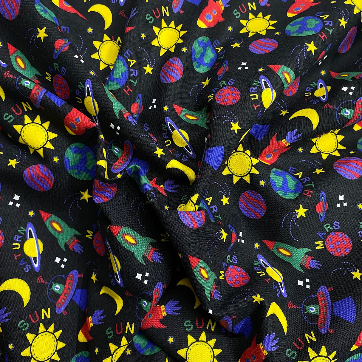 Pound A Metre Per Metre Per Metre Beautiful Digitally Printed 100% Cotton- 45" Wide (Moons)