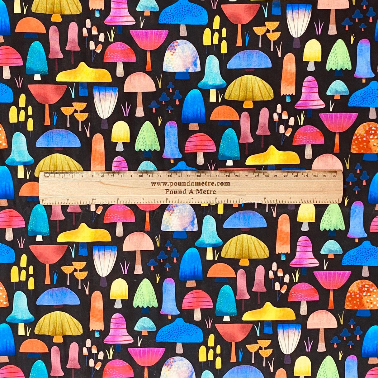 Pound A Metre Per Metre Per Metre Beautiful Digitally Printed 100% Cotton- 45" Wide (Mushroom)