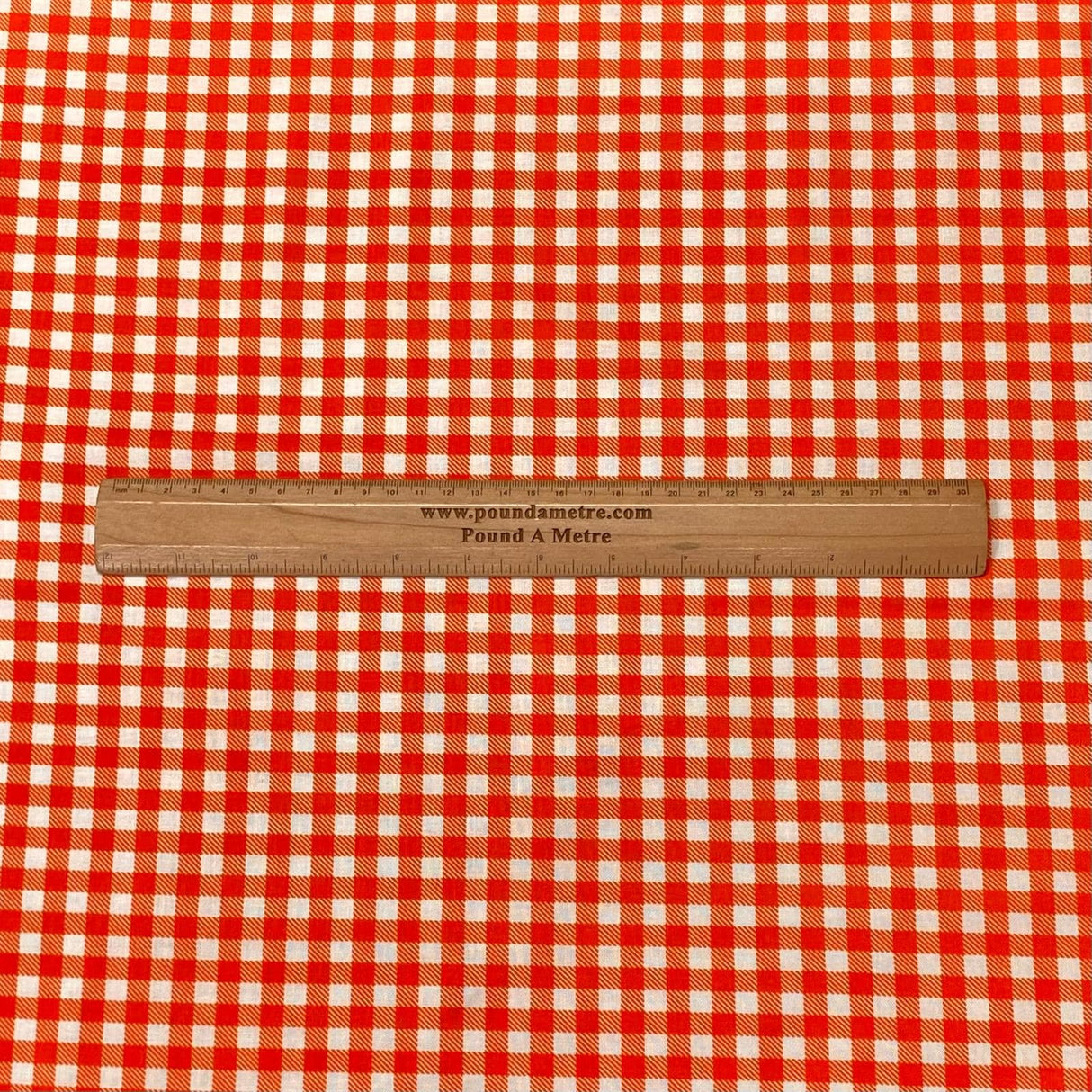 Pound A Metre Per Metre Per Metre Beautiful Digitally Printed 100% Cotton- 45" Wide (Orange Checks)