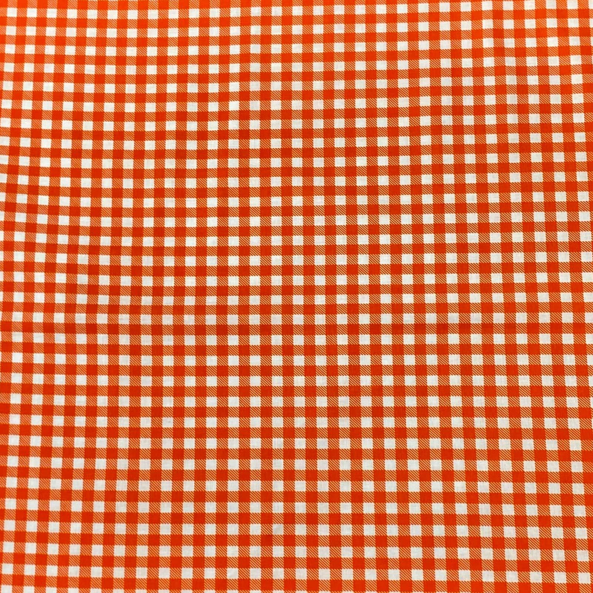 Pound A Metre Per Metre Per Metre Beautiful Digitally Printed 100% Cotton- 45" Wide (Orange Checks)