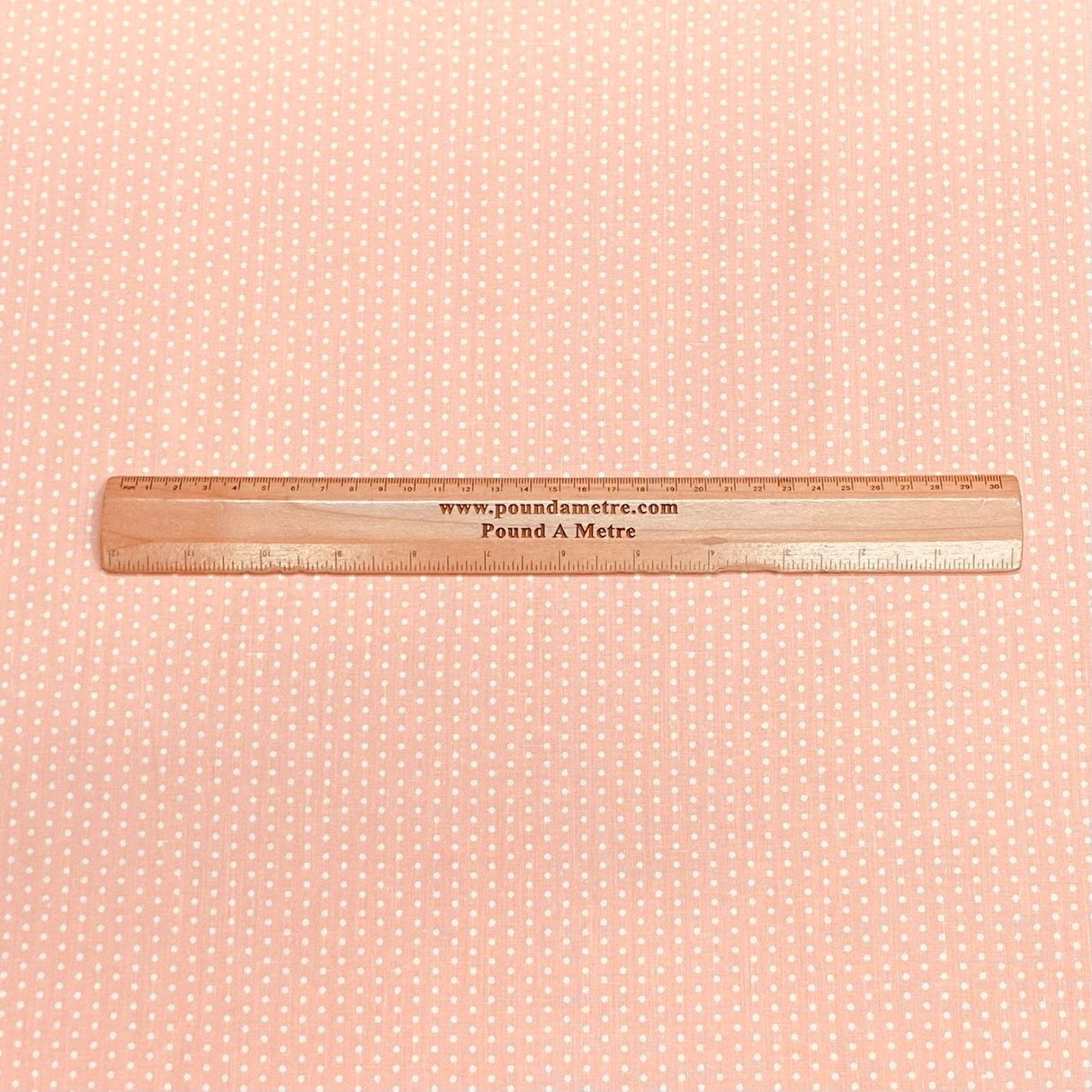 Pound A Metre Per Metre Per Metre Beautiful Digitally Printed 100% Cotton- 45" Wide (Peach Polka)