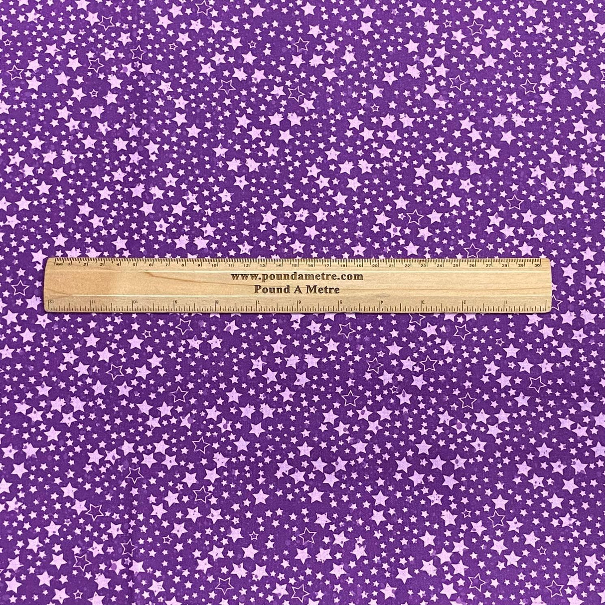 Pound A Metre Per Metre Per Metre Beautiful Digitally Printed 100% Cotton- 45" Wide (Purple Stars)