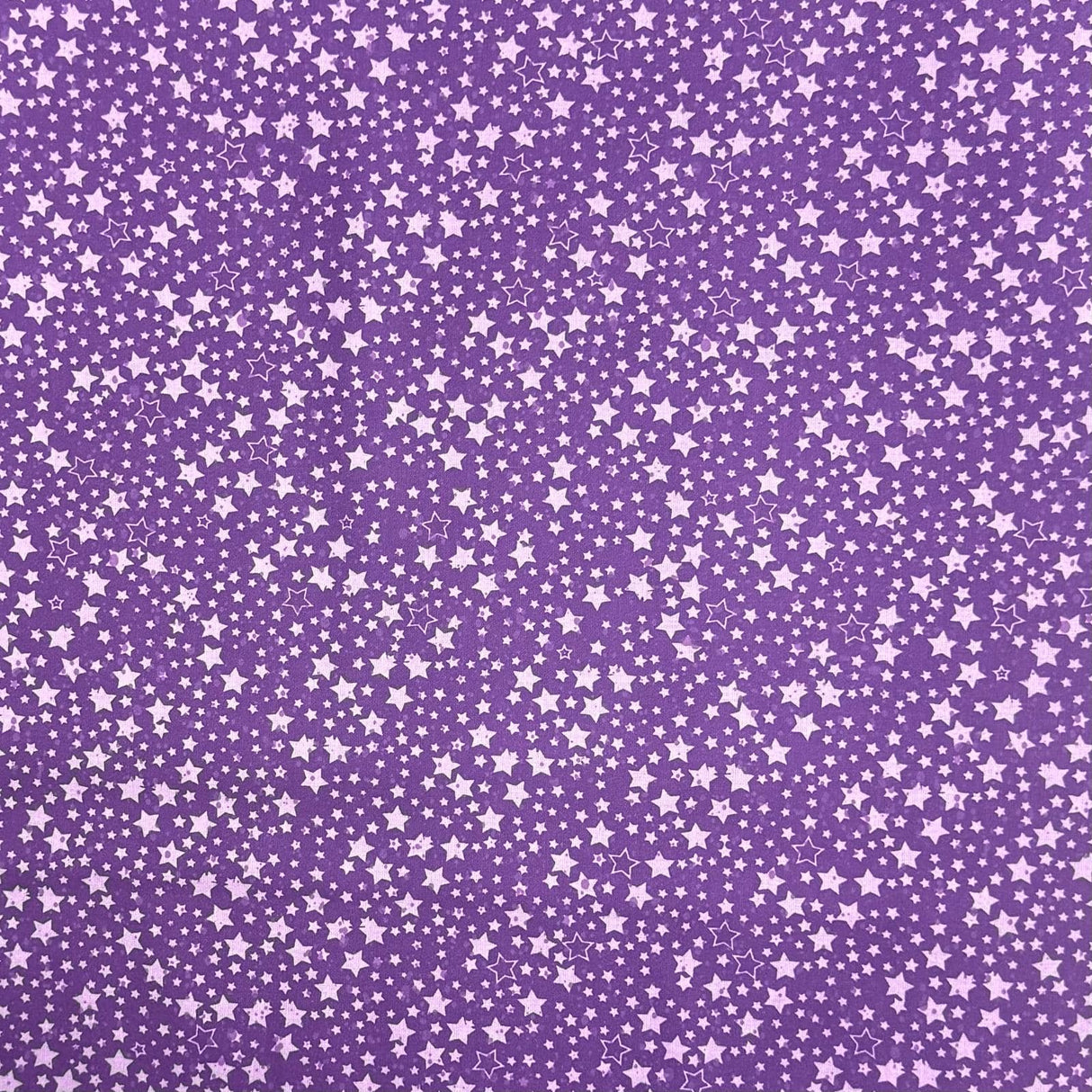 Pound A Metre Per Metre Per Metre Beautiful Digitally Printed 100% Cotton- 45" Wide (Purple Stars)