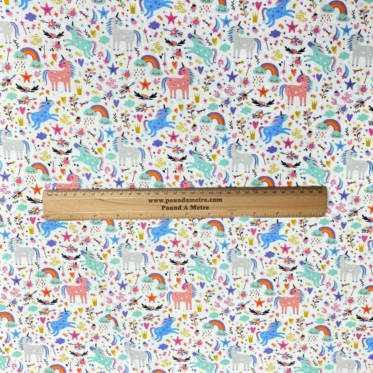 Pound A Metre Per Metre Per Metre Beautiful Digitally Printed 100% Cotton- 45" Wide (Unicorn)