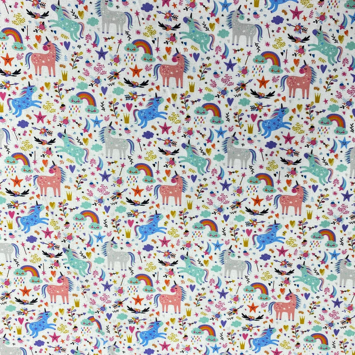 Pound A Metre Per Metre Per Metre Beautiful Digitally Printed 100% Cotton- 45" Wide (Unicorn)