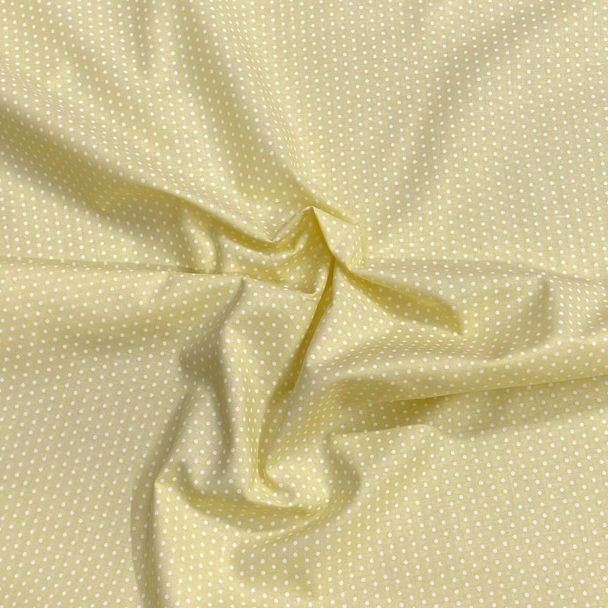 Pound A Metre Per Metre Per Metre Beautiful Digitally Printed 100% Cotton- 45" Wide (Yellow Polka)