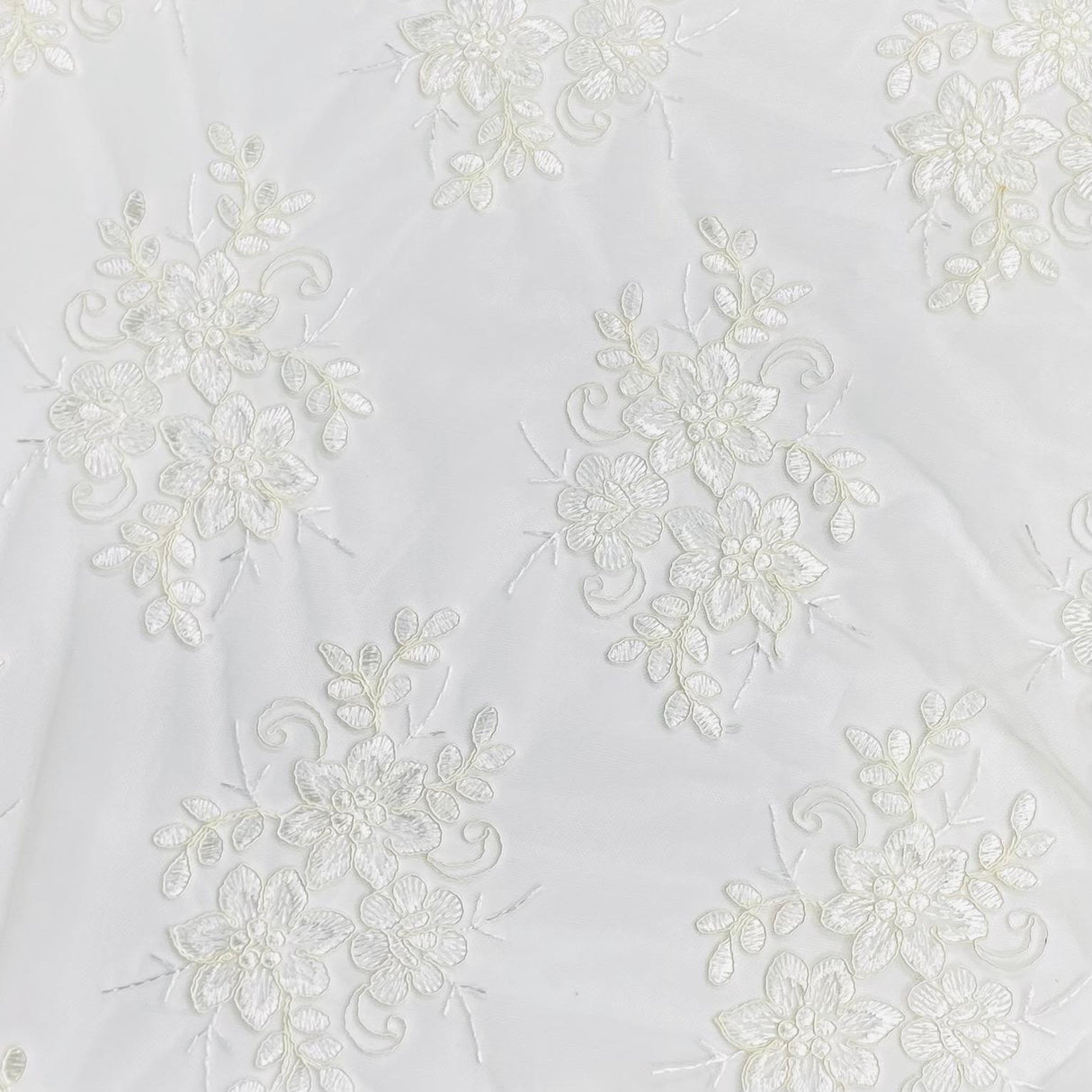 Pound A Metre Per Metre Bridal White Lace- 55'' Wide - (Lace 1)