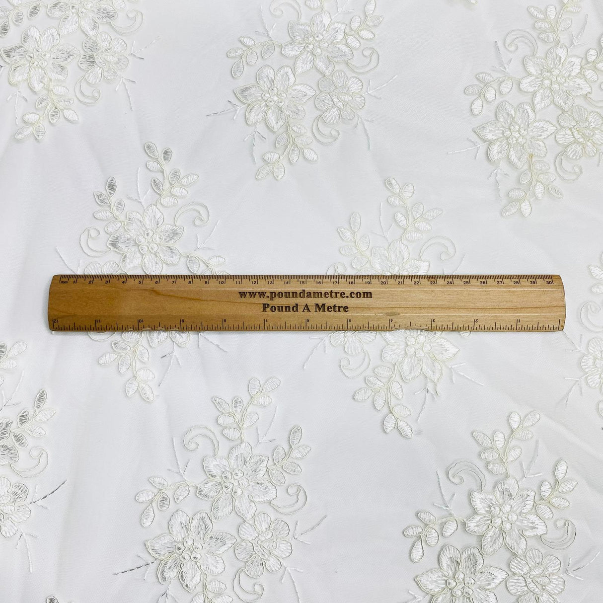 Pound A Metre Per Metre Bridal White Lace- 55'' Wide - (Lace 1)