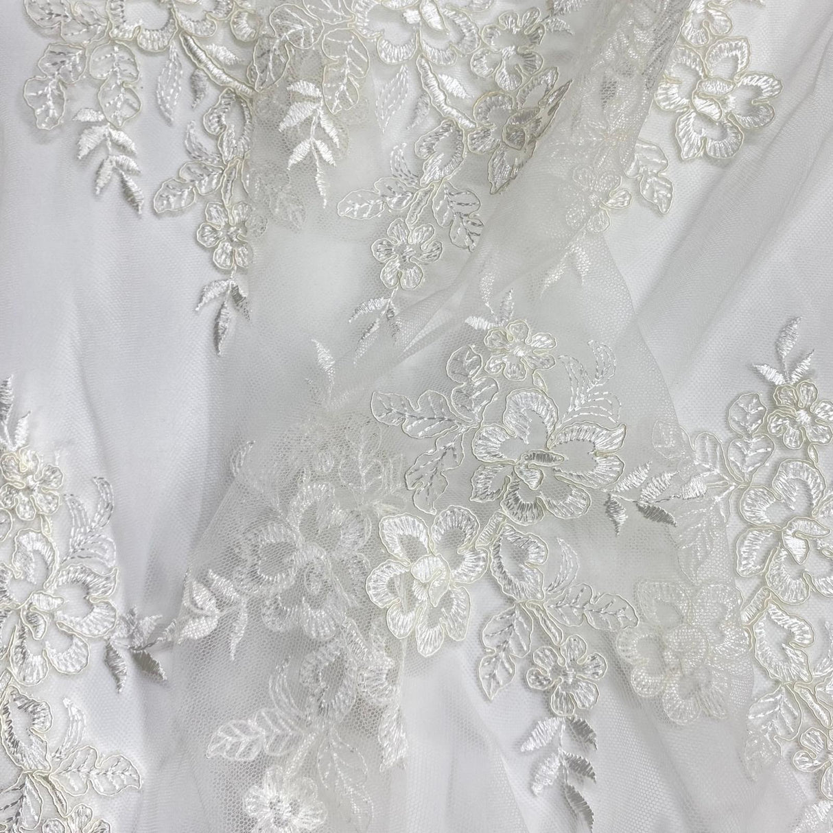 Pound A Metre Per Metre Bridal White Lace- 55'' Wide - (Lace 10)