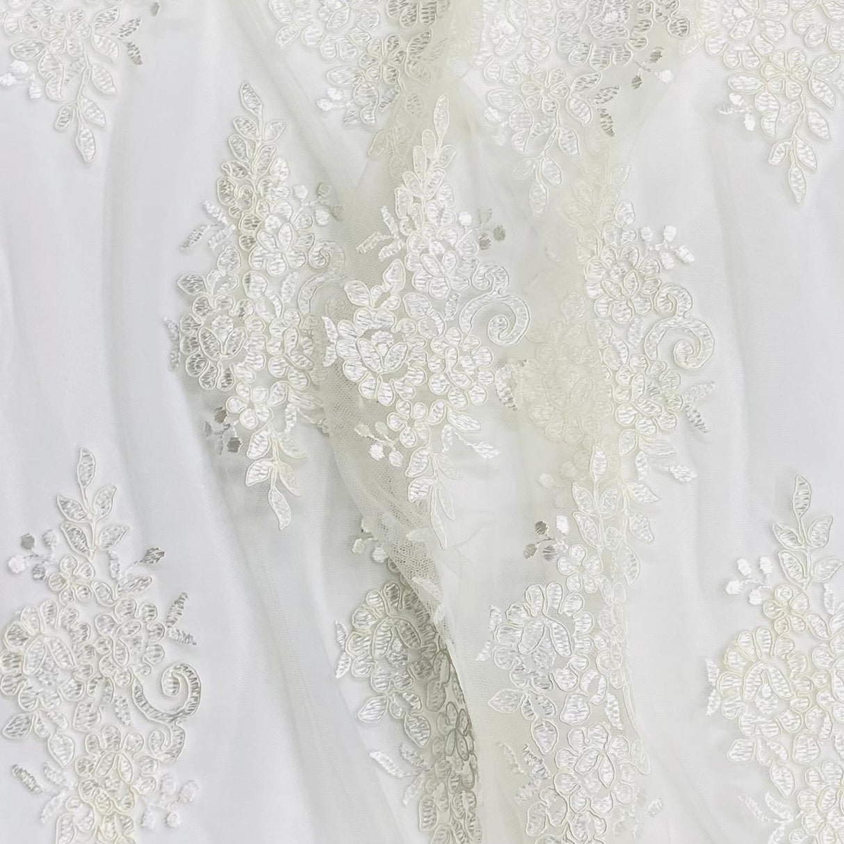 Pound A Metre Per Metre Bridal White Lace- 55'' Wide - (Lace 2)