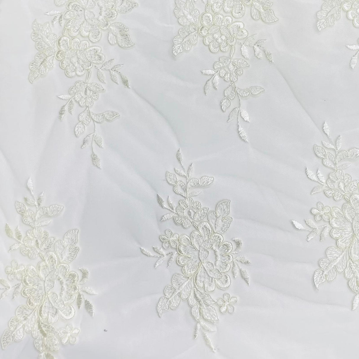 Pound A Metre Per Metre Bridal White Lace- 55'' Wide - (Lace 3)