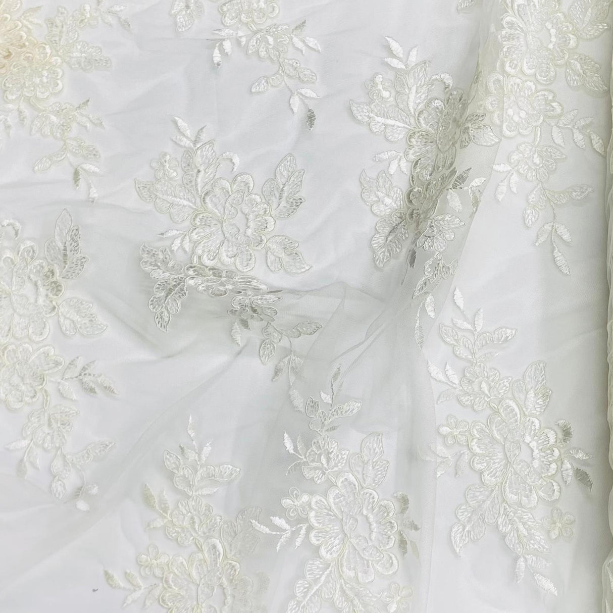 Pound A Metre Per Metre Bridal White Lace- 55'' Wide - (Lace 3)