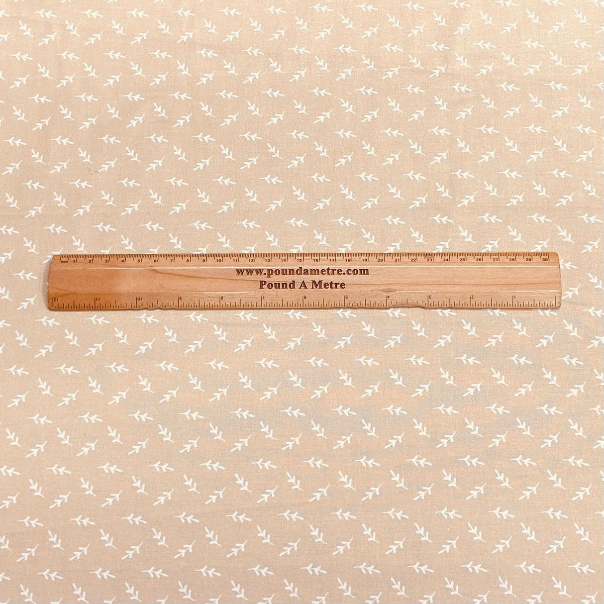 Pound A Metre Per Metre Per Metre Digitally Printed 100% Cotton- 45" Wide (Beige Stems)