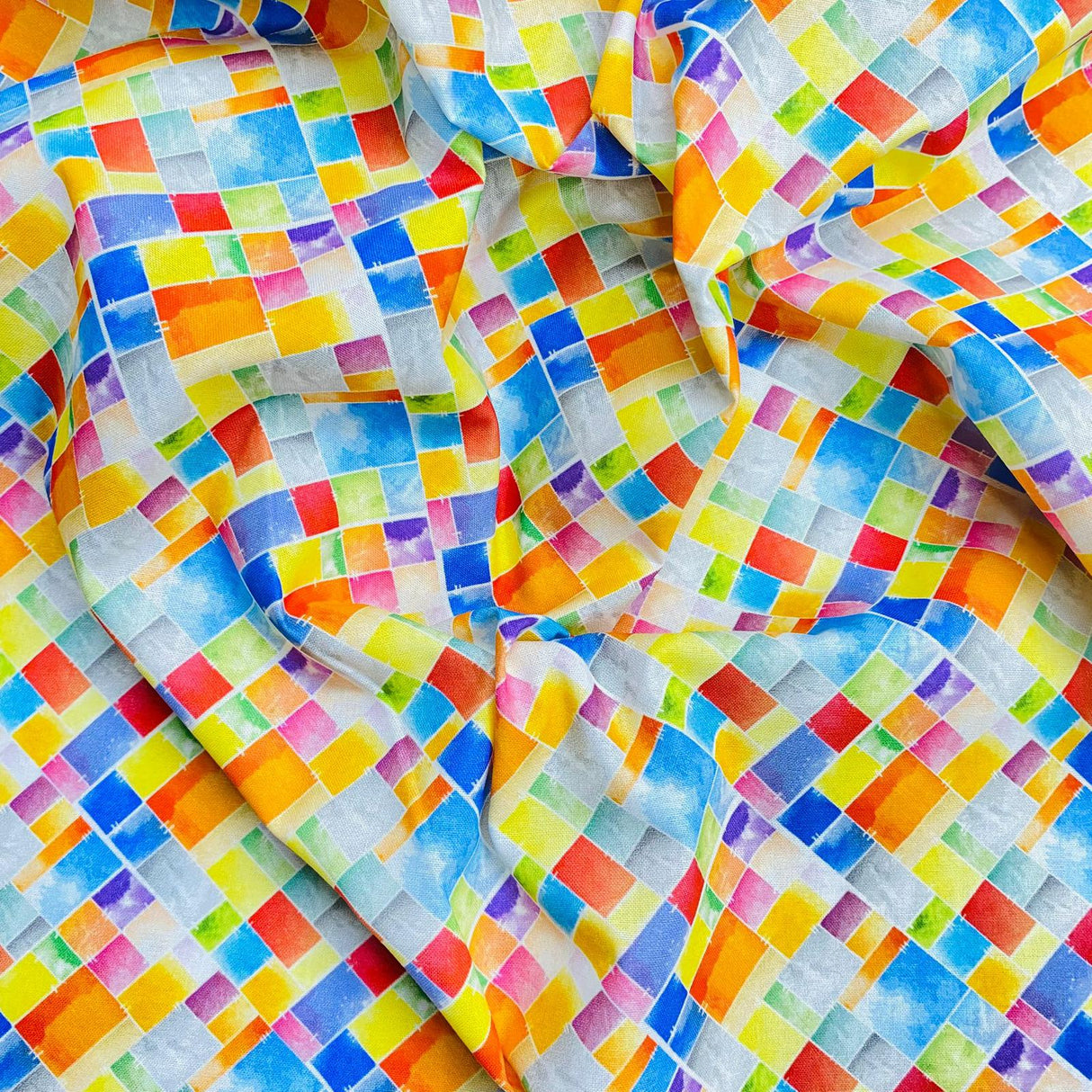 Pound A Metre Per Metre Per Metre Digitally Printed 100% Cotton- 45" Wide (Colour Blocks)