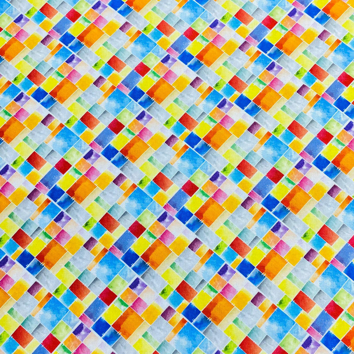 Pound A Metre Per Metre Per Metre Digitally Printed 100% Cotton- 45" Wide (Colour Blocks)