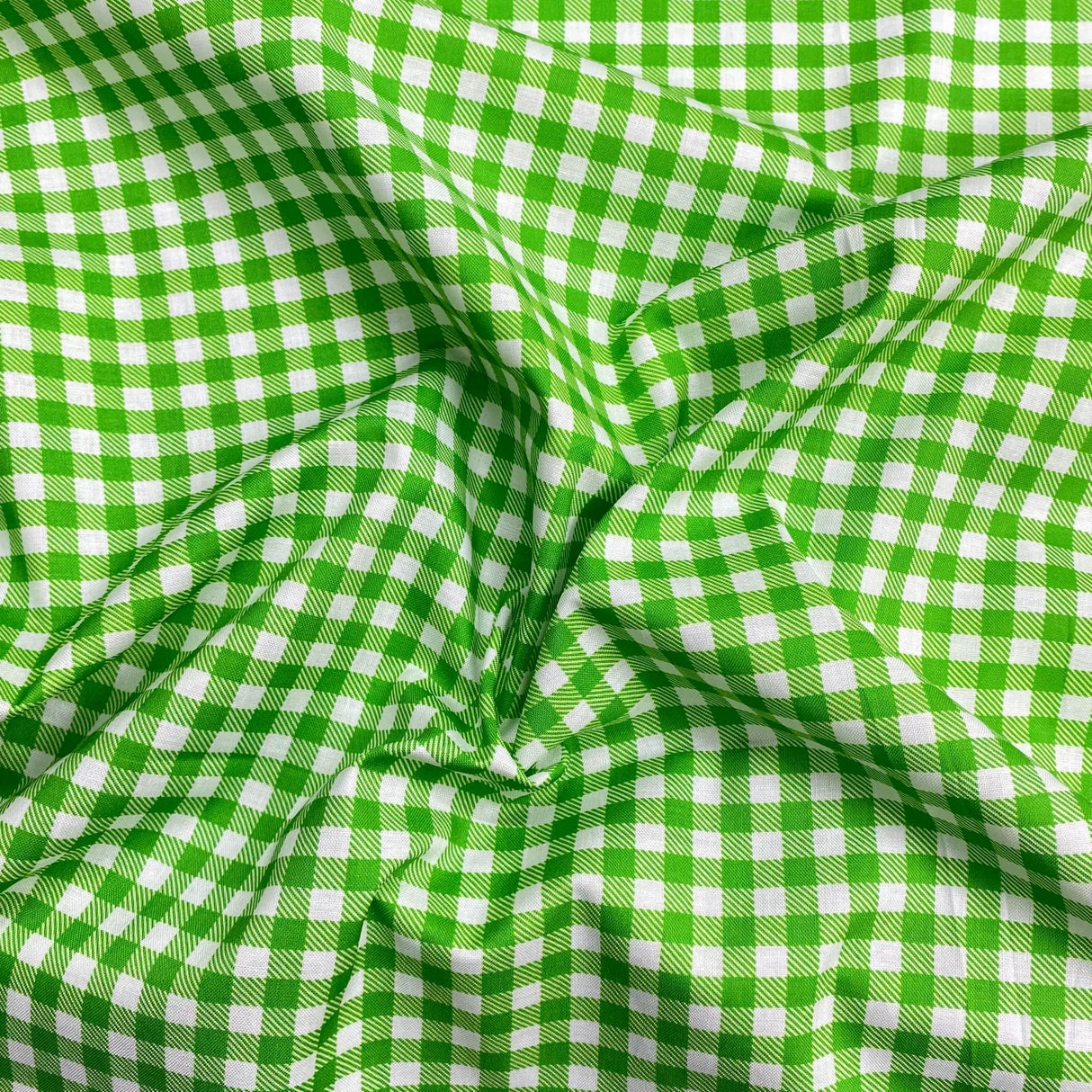 Pound A Metre Per Metre Per Metre Digitally Printed 100% Cotton- 45" Wide (Green Check)