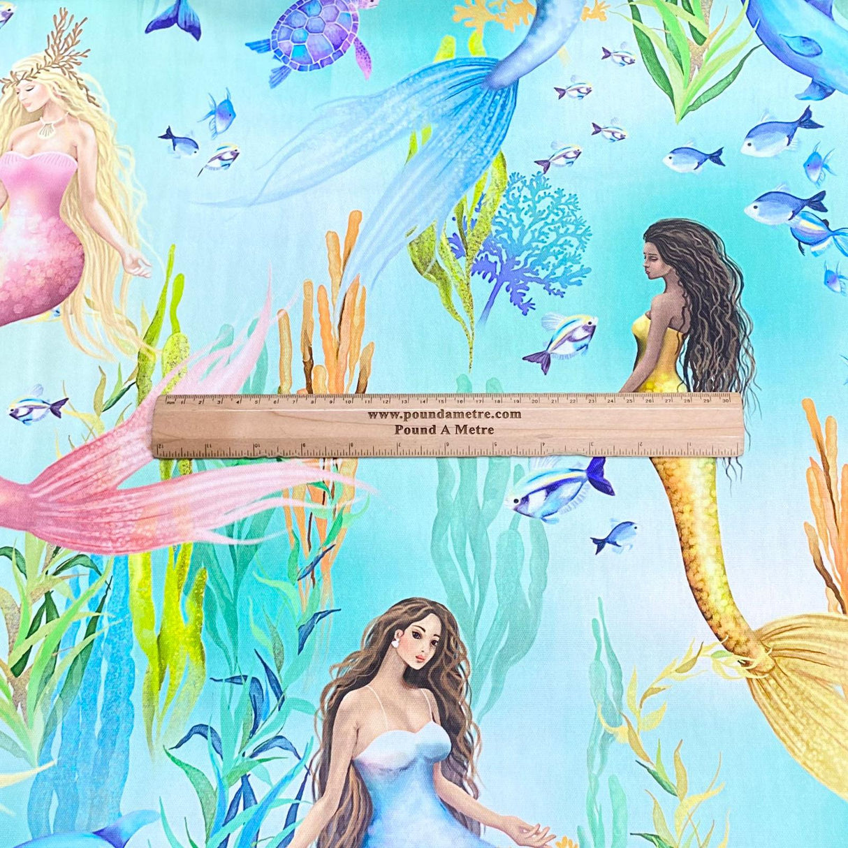 Pound A Metre Per Metre Per Metre Digitally Printed 100% Cotton- 45" Wide (Mermaid Dream)