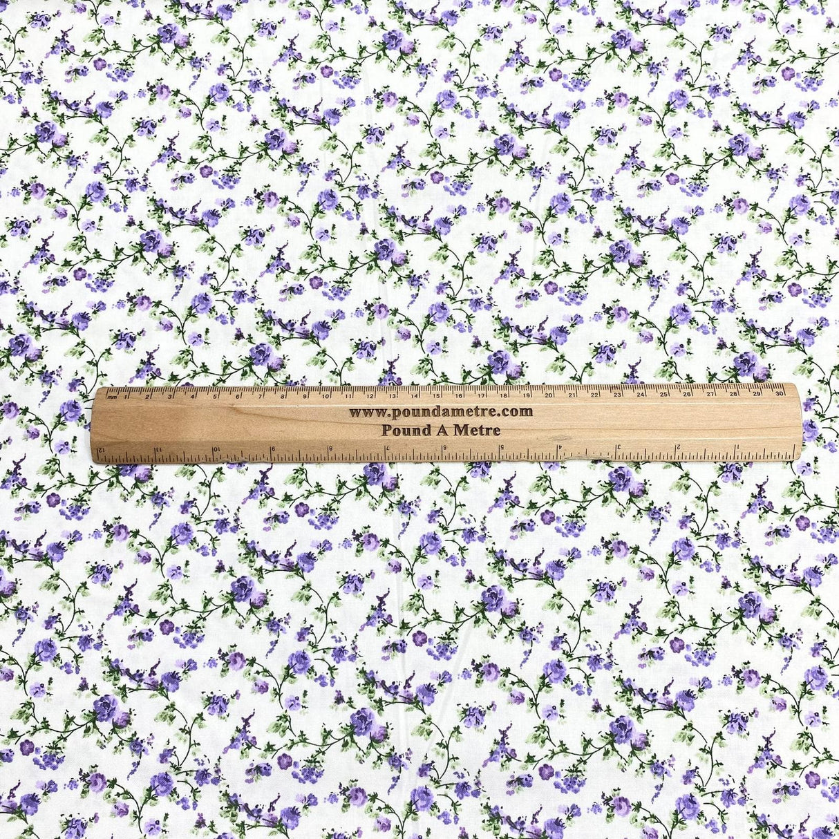 Pound A Metre Per Metre Per Metre Digitally Printed 100% Cotton- 45" Wide (Purple Petals)