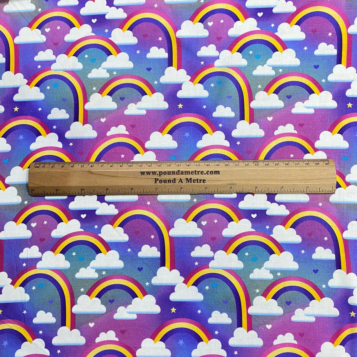 Pound A Metre Per Metre Per Metre Digitally Printed 100% Cotton- 45" Wide (Rainbows)