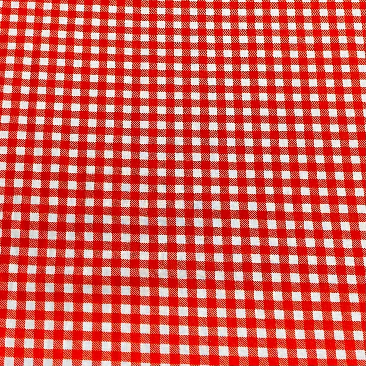 Pound A Metre Per Metre Per Metre Digitally Printed 100% Cotton- 45" Wide (Red Check)