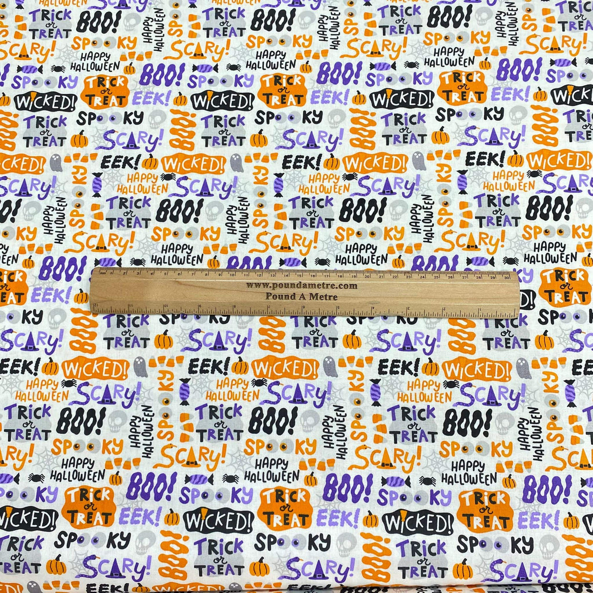 Pound A Metre Per Metre Per Metre Digitally Printed 100% Cotton- 45" Wide (Trick or Treat)