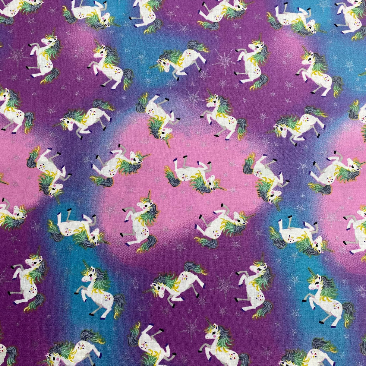 Pound A Metre Per Metre Per Metre Digitally Printed 100% Cotton- 45" Wide (Unicorn Magic)