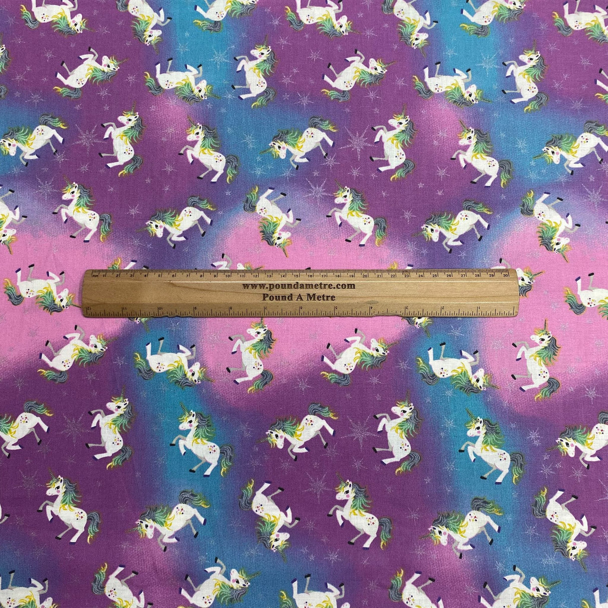 Pound A Metre Per Metre Per Metre Digitally Printed 100% Cotton- 45" Wide (Unicorn Magic)
