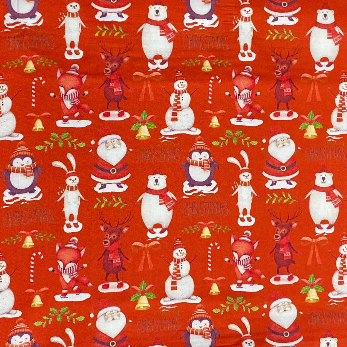 Pound A Metre Per Metre Per Metre Digitally Printed Christmas 100% Cotton- 45" Wide (Santa Clause)