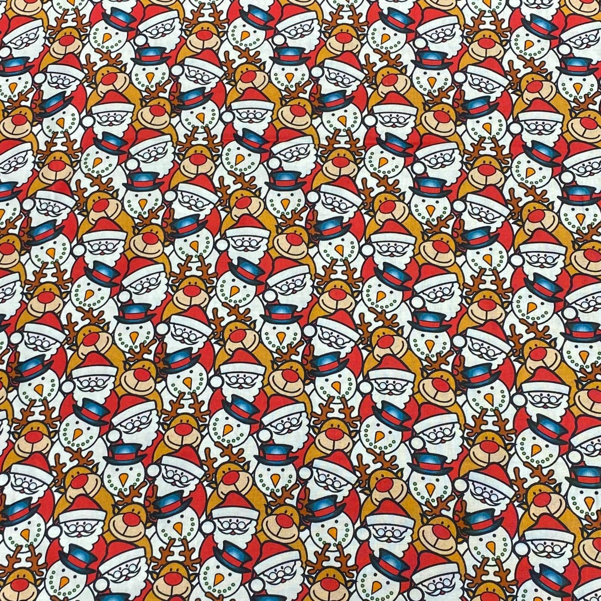 Pound A Metre Per Metre Per Metre Digitally Printed Christmas 100% Cotton- 45" Wide (Snowman)