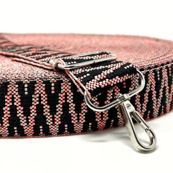 Pound A Metre Per Metre Heavy Duty Webbing: For Bag Straps- (Black/pink) 38mm / 40mm