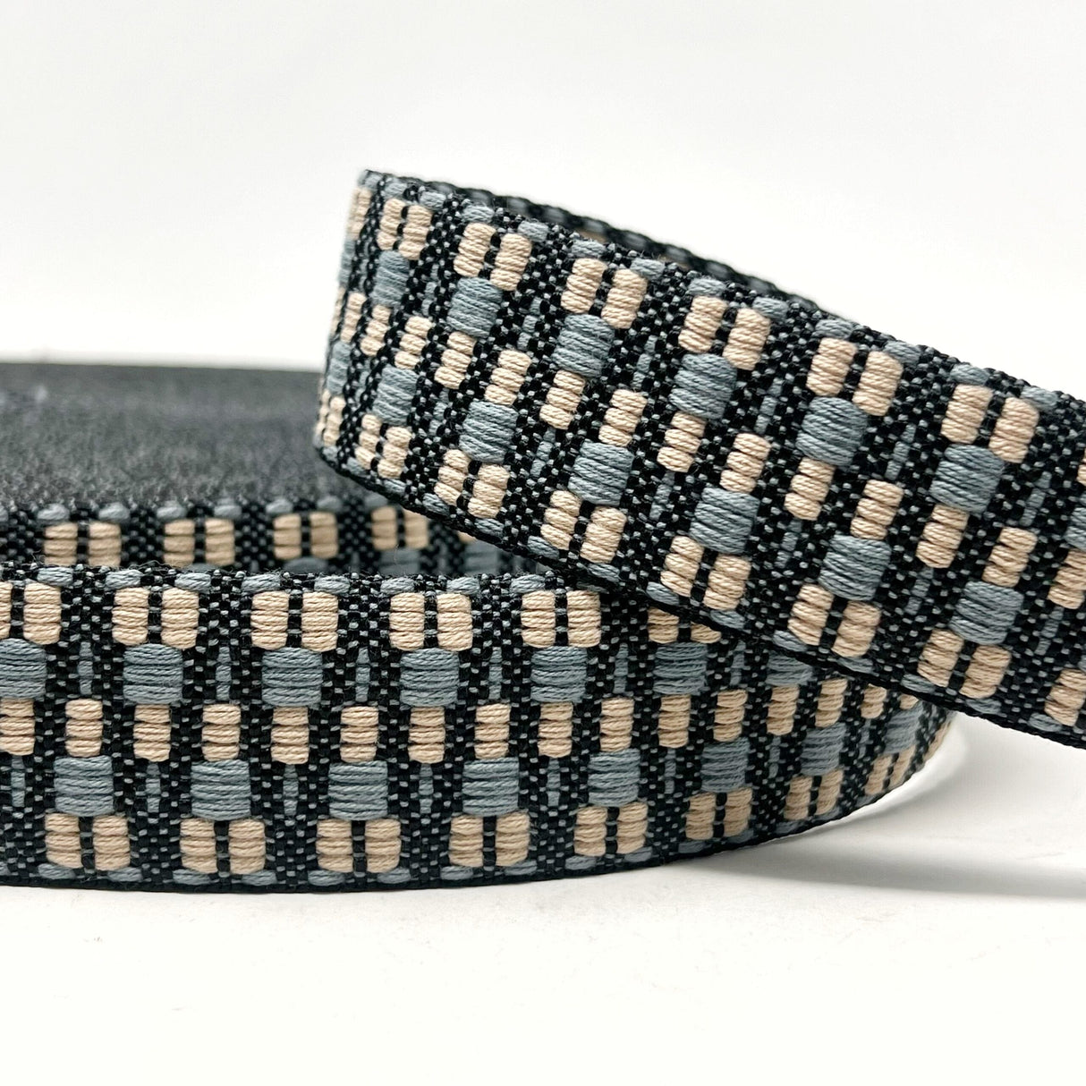 Pound A Metre Per Metre Heavy Duty Webbing: For Bag Straps- (Black/silver/stone) 38mm / 40mm