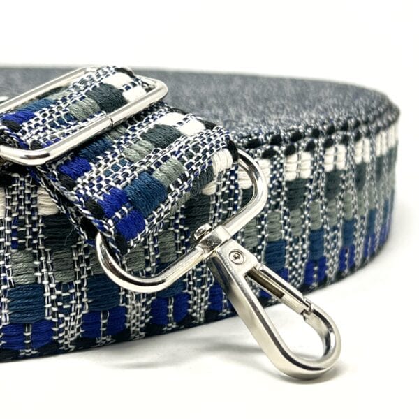 Pound A Metre Per Metre Heavy Duty Webbing: For Bag Straps- (Navy/grey/natural) 38mm / 40mm