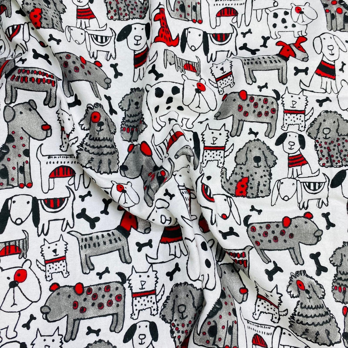 Pound A Metre Per Metre Per Metre High Quality Brushed Cotton - 45" Wide (Christmas Dog)