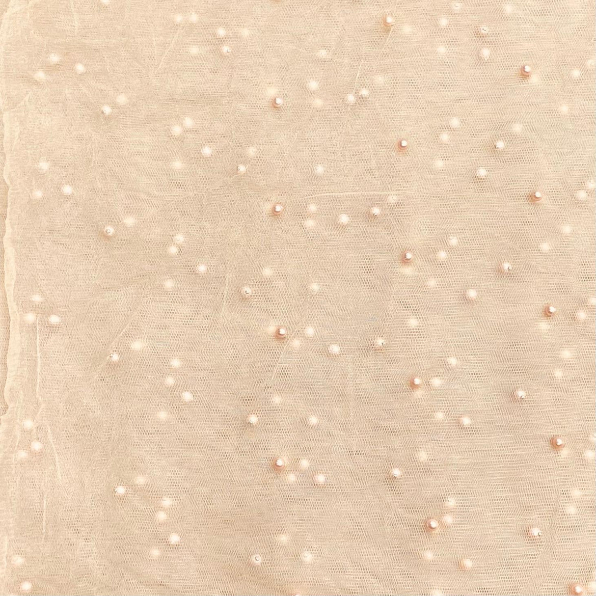 Pound A Metre Per Metre Luxurious Beads On Mesh - 55" wide (Beige)