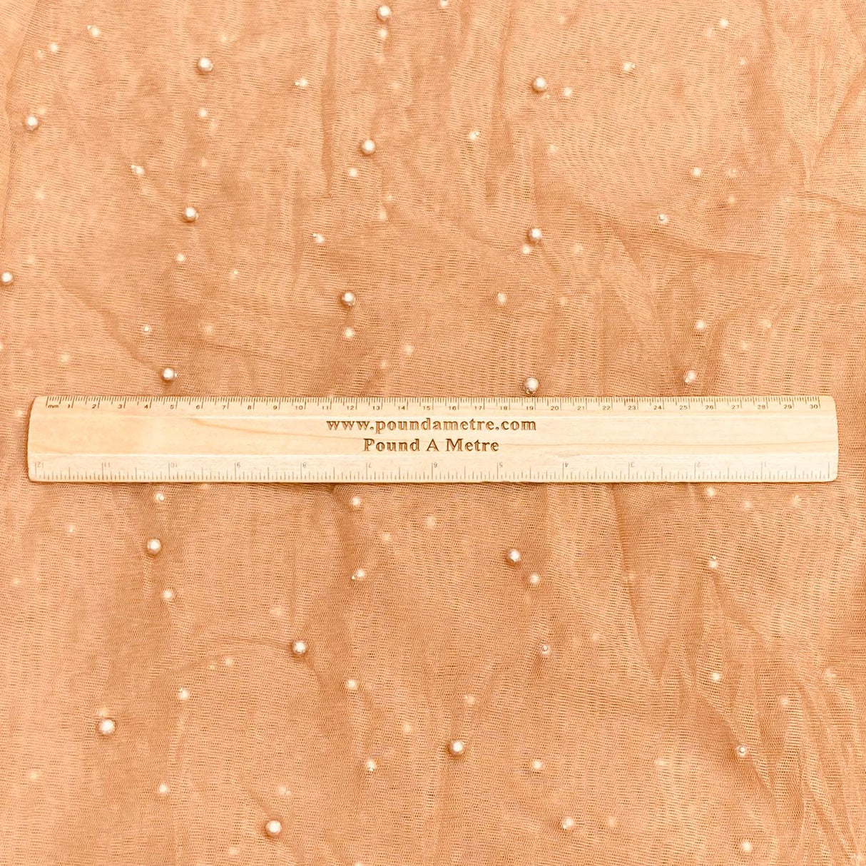 Pound A Metre Per Metre Luxurious Beads On Mesh - 55" wide (Brown)