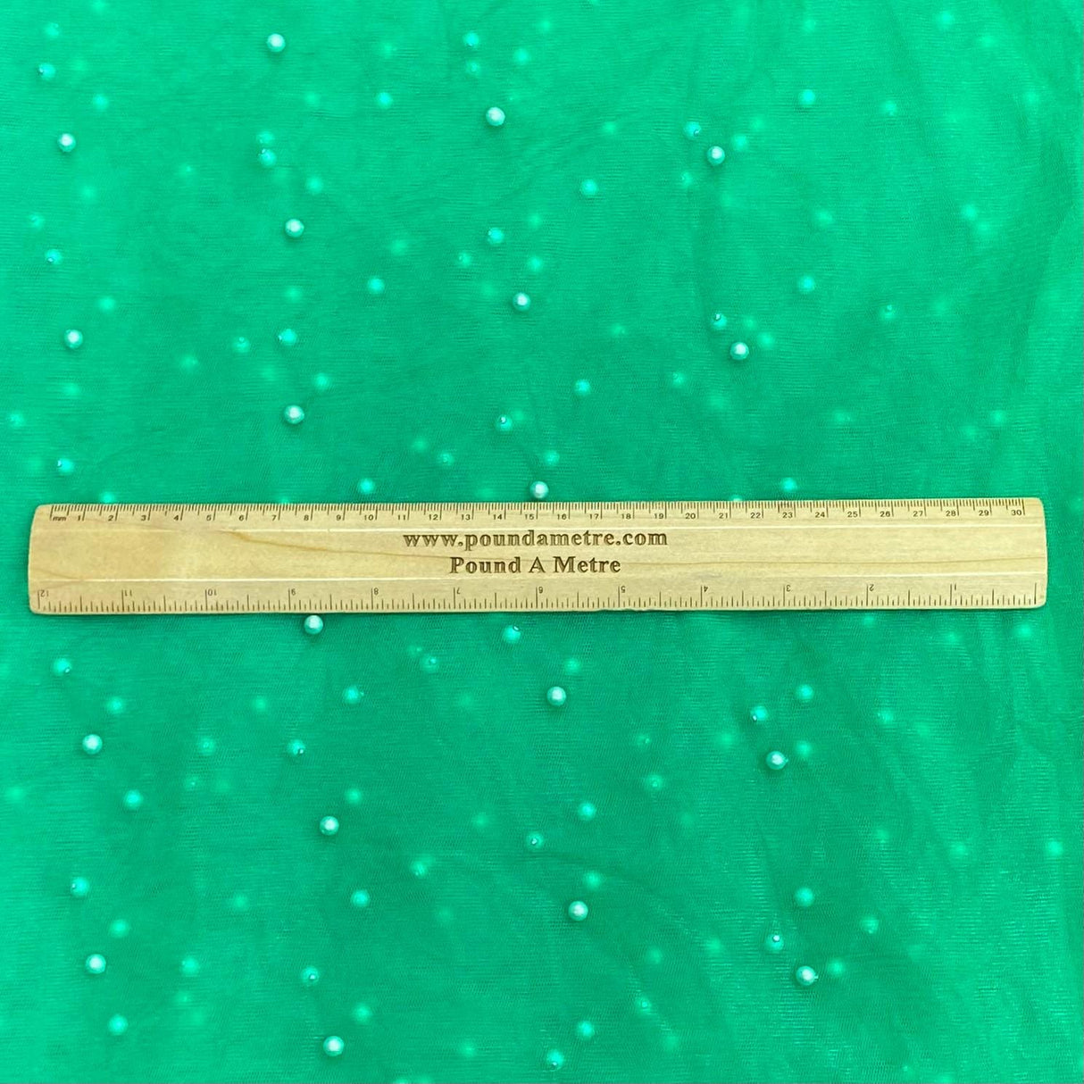 Pound A Metre Per Metre Luxurious Beads On Mesh - 55" wide (Green)