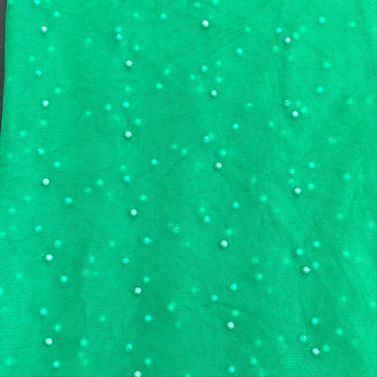 Pound A Metre Per Metre Luxurious Beads On Mesh - 55" wide (Green)