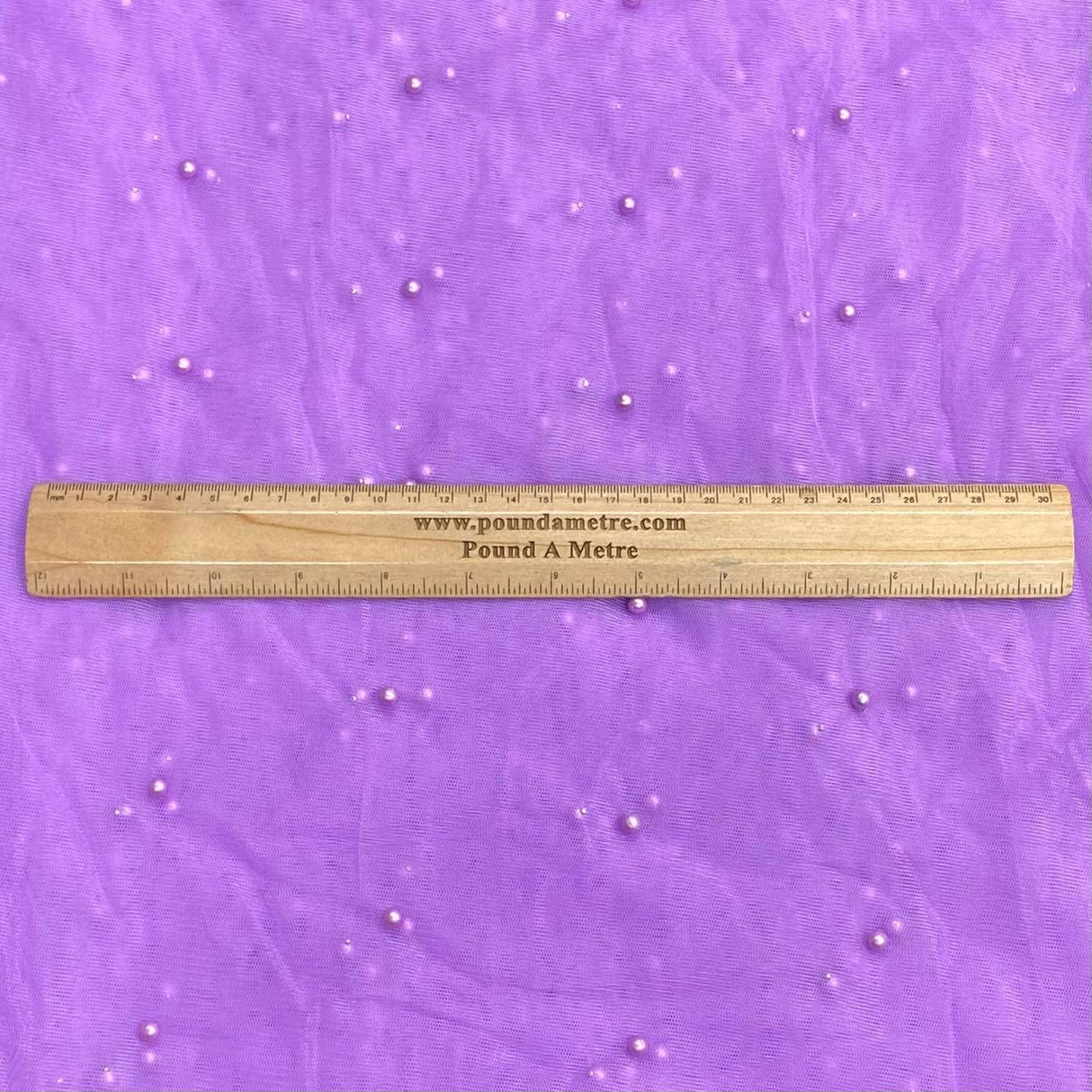 Pound A Metre Per Metre Luxurious Beads On Mesh - 55" wide (Lilac)
