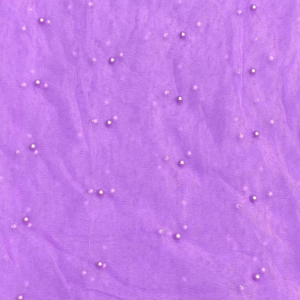 Pound A Metre Per Metre Luxurious Beads On Mesh - 55" wide (Lilac)