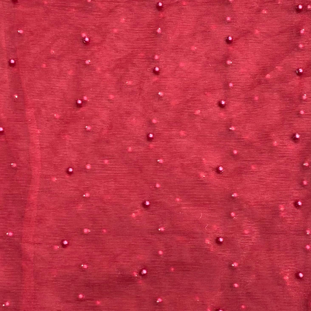 Pound A Metre Per Metre Luxurious Beads On Mesh - 55" wide (Maroon)