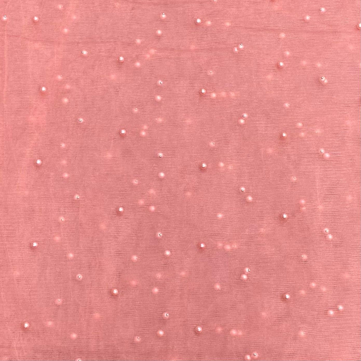 Pound A Metre Per Metre Luxurious Beads On Mesh - 55" wide (Peach)