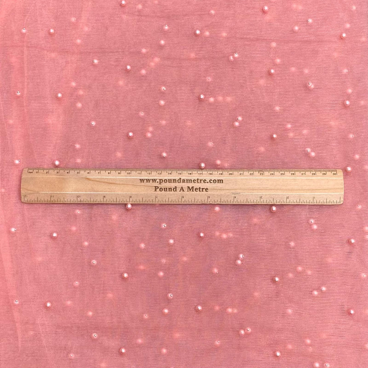 Pound A Metre Per Metre Luxurious Beads On Mesh - 55" wide (Peach)