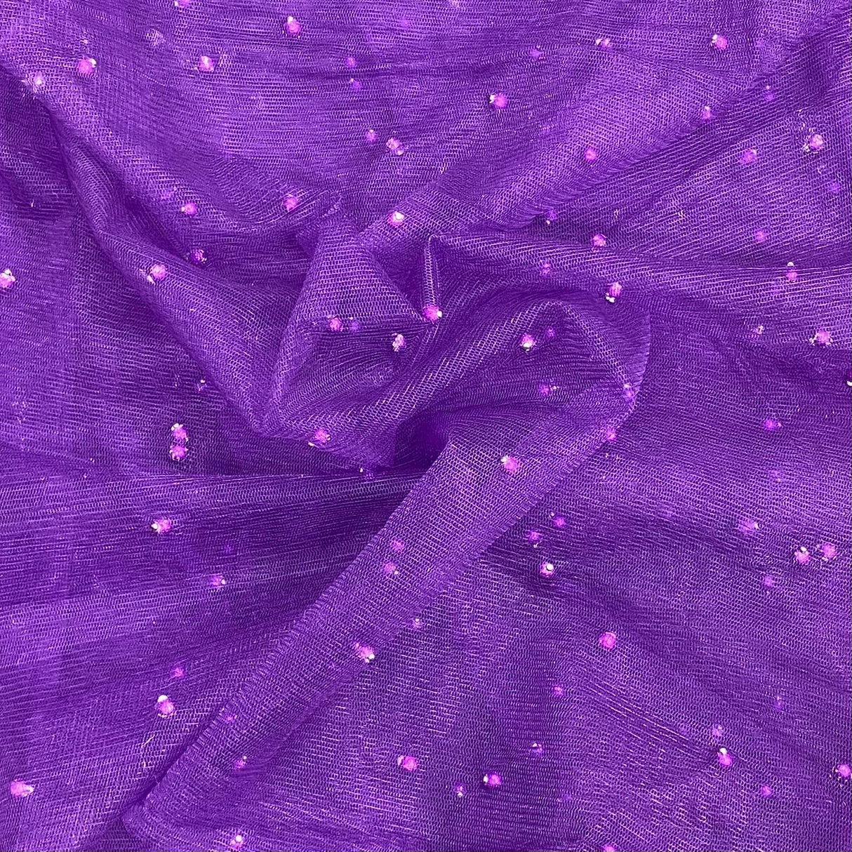 Pound A Metre Per Metre Luxurious Beads On Mesh - 55" wide (Purple)