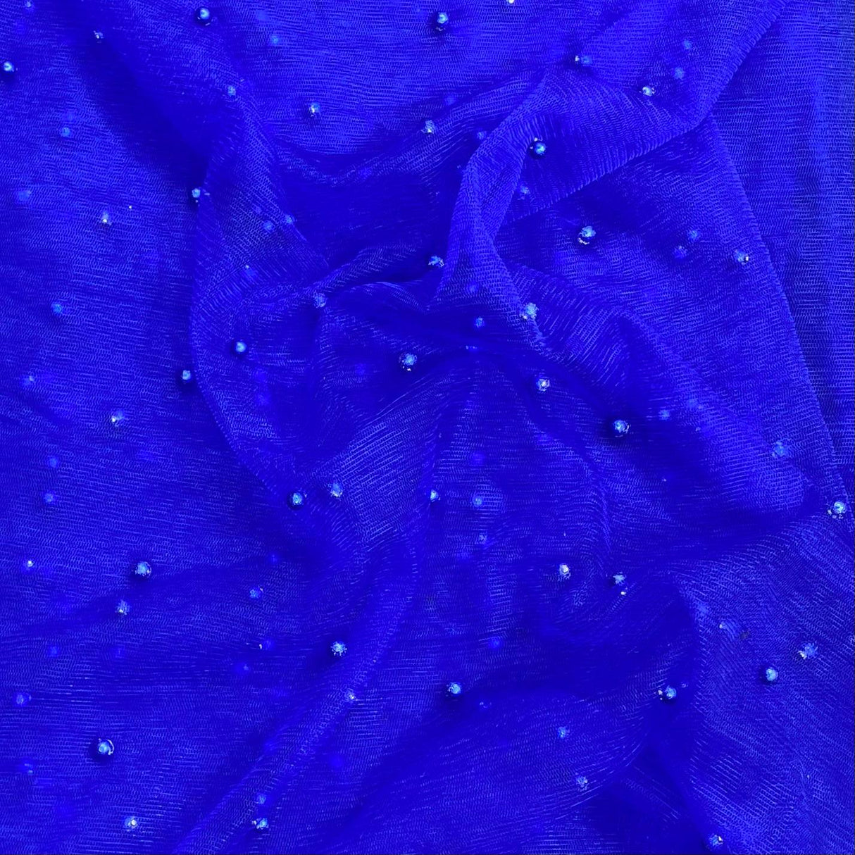 Pound A Metre Per Metre Luxurious Beads On Mesh - 55" wide (Royal)