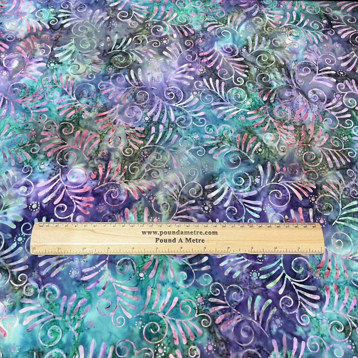 Pound A Metre Per Metre Luxurious Quality 100% Indian Cotton Batik - 45" Wide (Aqua)